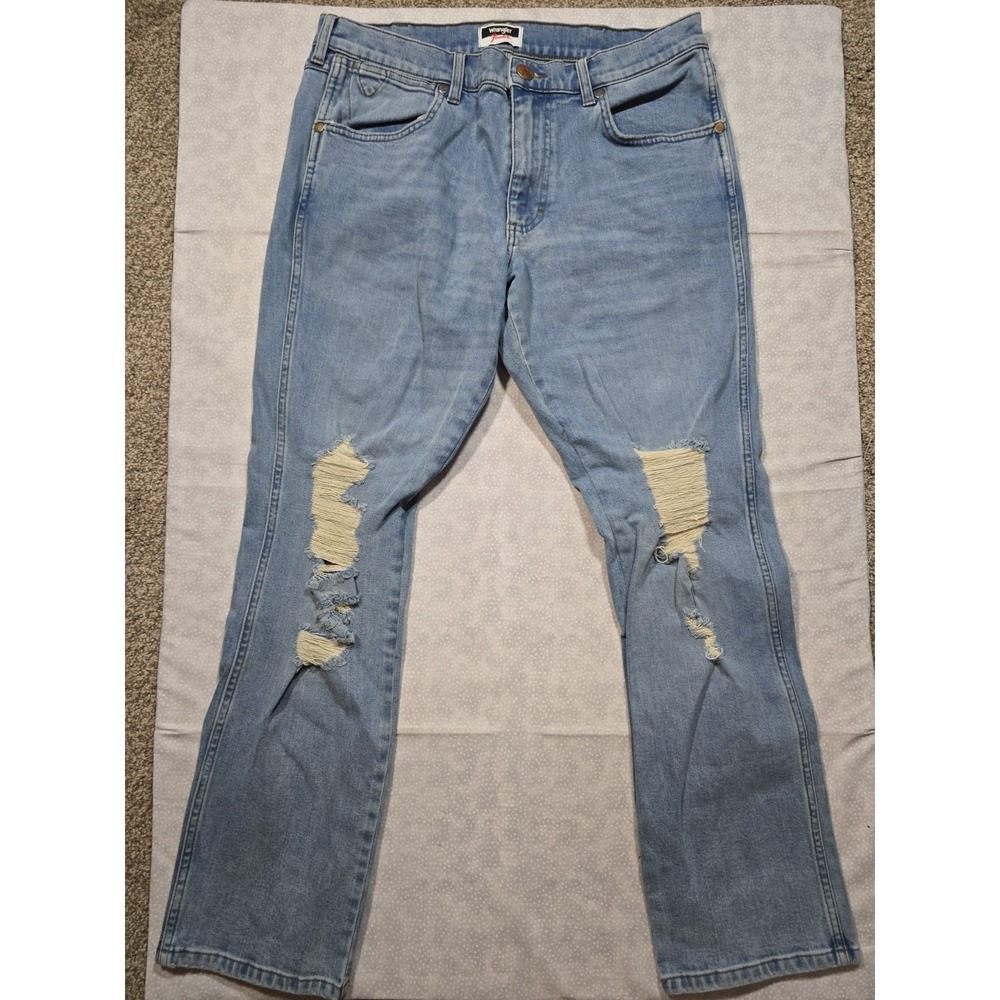 Wrangler Fender Collab Jeans Men's 32x30 Greensboro 803 Straight Leg Distressed